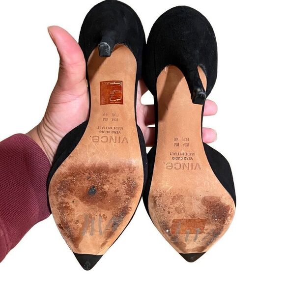Vince Women’s Pump Celeste Black Suede D’Orsay Size 40 - Picture 2 of 3
